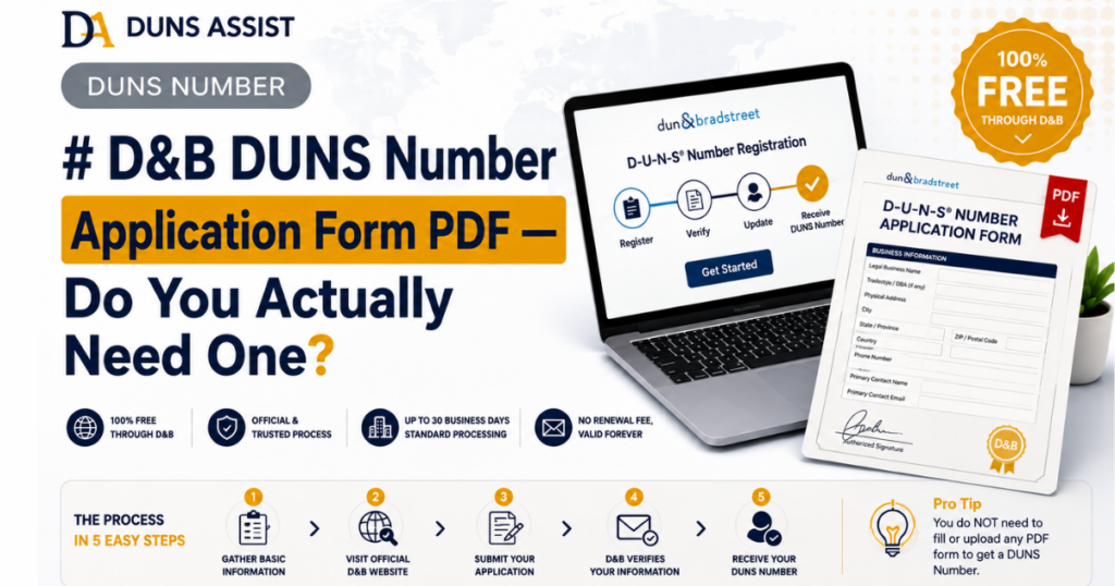 D&B DUNS Number Application Form PDF