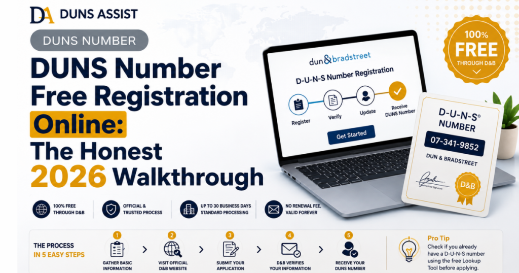 DUNS number free registration online