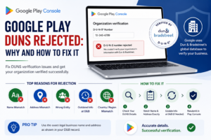 Google Play DUNS rejected